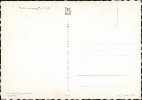 Ansichtskarte Brotterode Großer Inselberg (Thüringer Wald) 1961