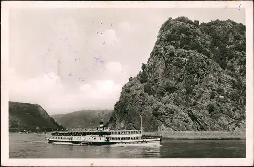 Ansichtskarte Sankt Goar Loreley Bordstempel Dampfer Frieden 1955