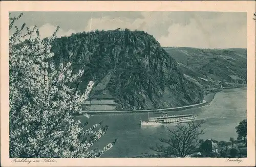Ansichtskarte Sankt Goar Loreley Bordstempel Dampfer Ernst Ludwig 1929