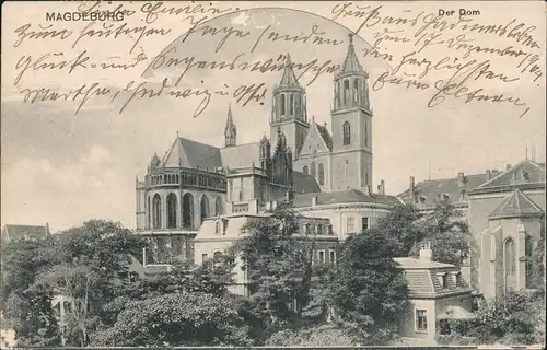 Ansichtskarte Altstadt-Magdeburg Partie am Dom 1904