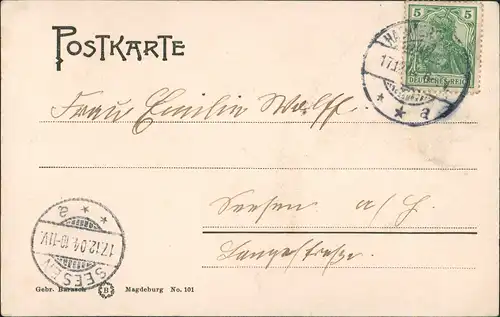 Ansichtskarte Altstadt-Magdeburg Partie am Dom 1904