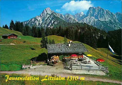 Ansichtskarte Weißbach bei Lofer Jausenstation Litzlalm 1310 m 1988