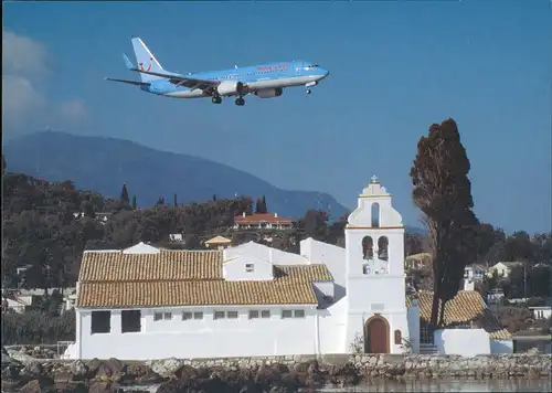 Ansichtskarte  Hapag-Lloyd Boeing 737-800 Landing Airplane 1990