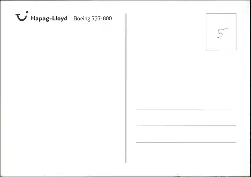 Ansichtskarte  Hapag-Lloyd Boeing 737-800 Landing Airplane 1990