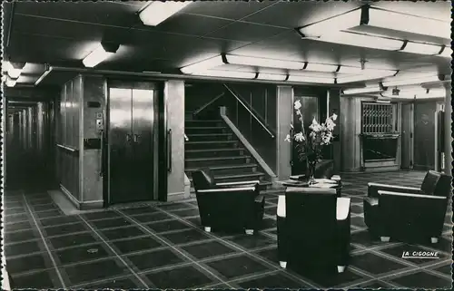 Schiffsfoto Innen Schiff Ship Paqebot FLANDREInnenansicht Schiffsfoto-AK 1950