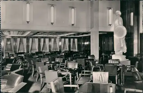 Schiffsfoto Innenansicht Schiff Ship Paqebot ILE DE FRANCE 1950