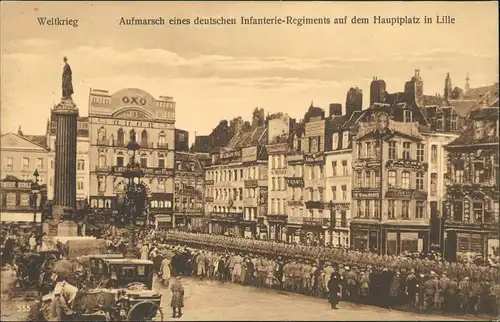 CPA Lille WK1 Militaria deutsche Soldaten Hauptmarkt 1914