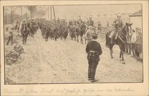 Ansichtskarte  Kriegsschauplatz Transport gefangener Franzosen 1915