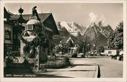 Ansichtskarte Garmisch-Partenkirchen Marktplatz 1930