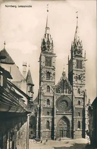 Ansichtskarte Nürnberg Lorenzkirche - Fotokarte 1926
