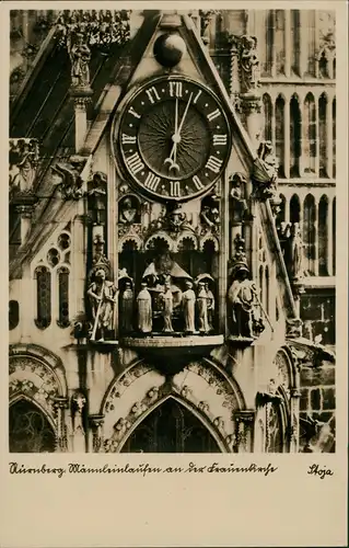 Ansichtskarte Nürnberg Männlein auf der Frauenkirche 1932