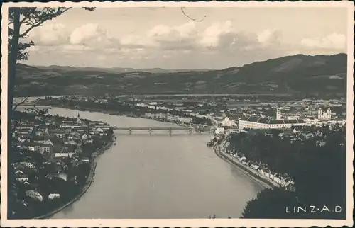 Ansichtskarte Linz Blick über die Stadt 1938