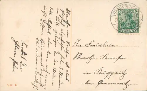 Ansichtskarte  Geburtstag Mädchen Blumen Goldprägekarte 1911 Goldrand