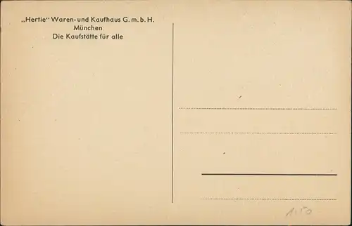 Ansichtskarte München Straßenpartie - Hertie Kaufhaus 1929