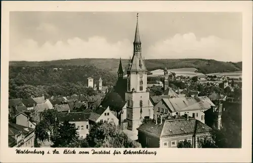 Waldenburg (Sachsen) Panorama Blick vom Institut für Lehrerbildung 1956