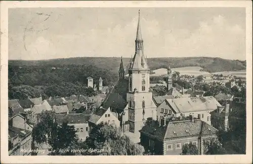 Waldenburg (Sachsen) Panorama-Ansicht Blick von der Oberschule auf Kirche 1955