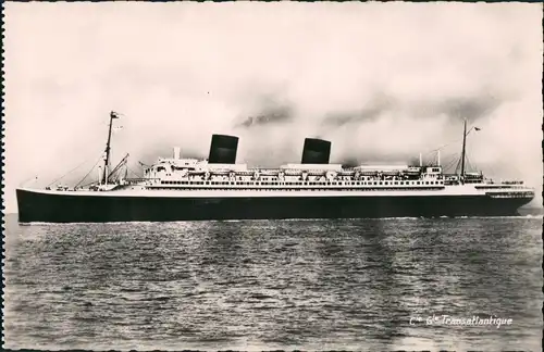 Paquebot Transaltantik Dampfer ILE DE FRANCE Schiffsfoto-AK 1950
