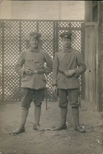 Soldaten mit Dolchen 1.WK Militaria gel Feldpost Frankreich 1915 Privatfoto