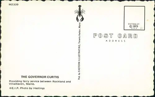 GOVERNOR CURTIS Fähre Ferry service Rockland & Vinalhaven MAINE USA 1975