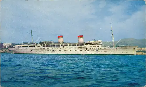 .Italien Italia Italia Navigazione Genova Schiff TN CONTE GRANDE BIANCAMANO 1958