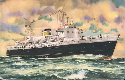 MS KONINGIN EMMA, PRINSES BEATRIX Schiffsfoto Ship Postcard 1954