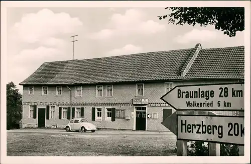 Tettenborn-Bad Sachsa VW Käfer Gasthaus Deutsche Eiche, Verkehrsschilder 1960
