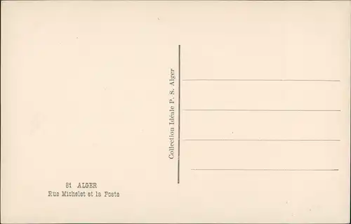 Algier دزاير Rue Michelet et la Posta, Partie a.d. Post Postamt 1930