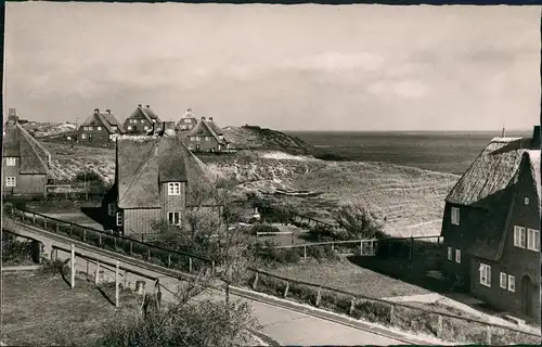 Ansichtskarte List auf Sylt Strassen Partie mit Wohnhäuser am Strand 1960