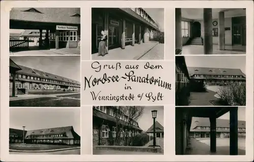 Ansichtskarte Gemeinde Sylt Mehrbild-AK Gruss vom Nordsee-Sanatorium 1950