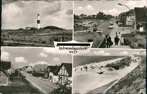 Gemeinde Sylt MB 4 Echtfoto-Ansichten ua. Straßen u. Leuchtturm 1960