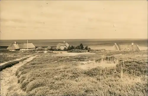 Gemeinde Sylt Teilansicht Wohnhäuser am Strand 1957   gel  Stempel KAMPEN