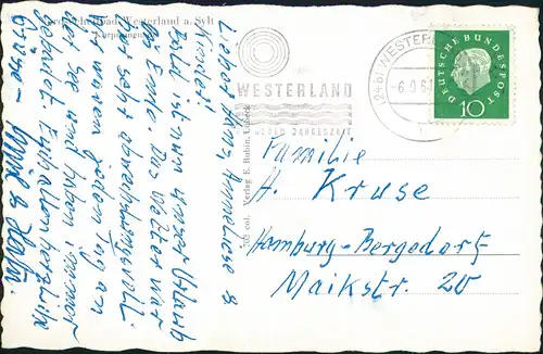 Westerland-Gemeinde Sylt Promenade belebt, Nordsee-Insel Strand 1961