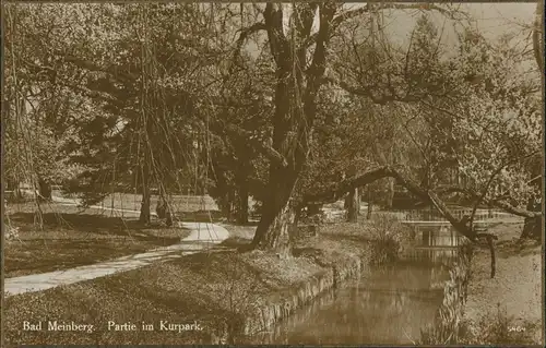 Ansichtskarte Horn-Bad Meinberg Kurgarten Kurpark Partie Echtfoto-AK 1925