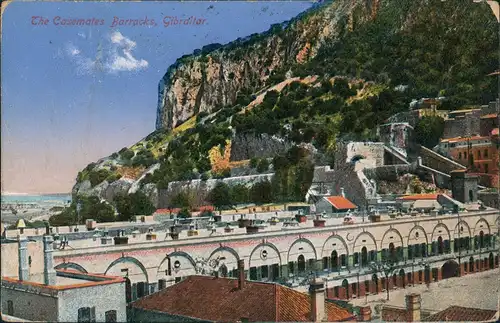 Postcard Gibraltar Casemates Barracks, Panorama Gesamtansicht 1910