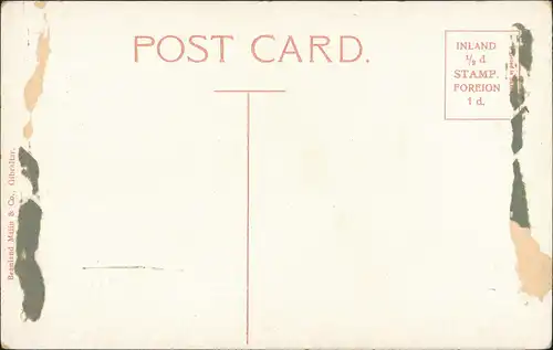 Postcard Gibraltar Rock Gun and Galleries from Landing Pier 1910