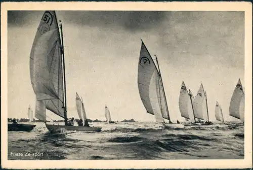 Ansichtskarte  Friese Zeilsport Segelsport Segelboote (Holland) 1950