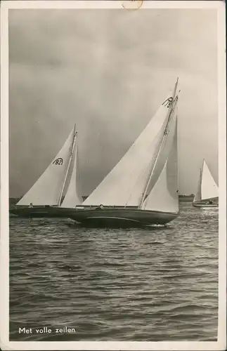 .Niederlande Met volle zeilen, Segel-Wassersport Holland, Segelboote 1958