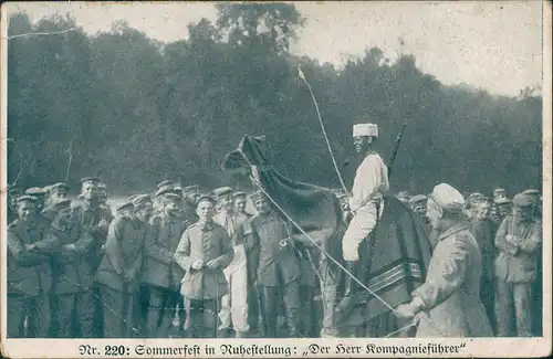 Ansichtskarte  Militaria WK1 Sommerfest gel. Feldpost S.B. 4/IR 391 1917