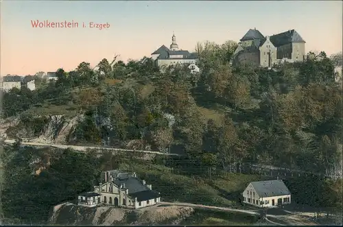 Ansichtskarte Wolkenstein Stadt Fabrik 1907