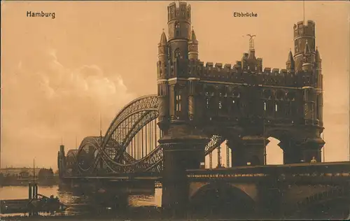 Ansichtskarte Hamburg Elbbrücke 1914