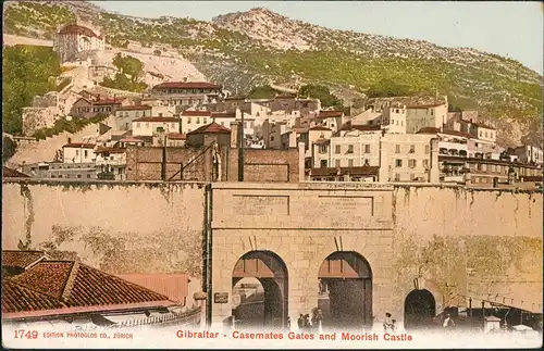 Postcard Gibraltar Casemates Gates 1911