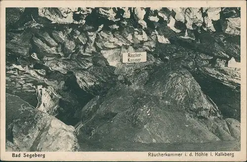 Ansichtskarte Bad Segeberg Räucherkammer i.d. Höhle Kalkberg 1929