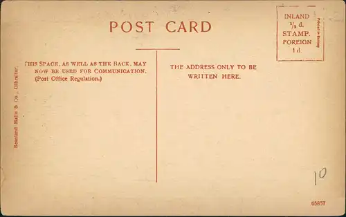 Postcard Gibraltar South Barracks 1911