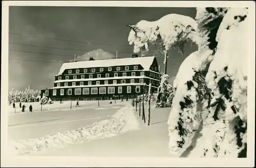 Postcard .Tschechien Krkonoše Sokolská bouda na Černé hoře 1955