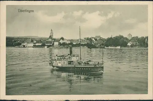 Ansichtskarte Überlingen Stadt Dampfer 1926