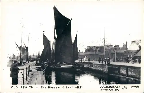 Postcard Ipswich Old-Ipswich 1921 1986   Schiffspost  (mit Ankunftsstempel