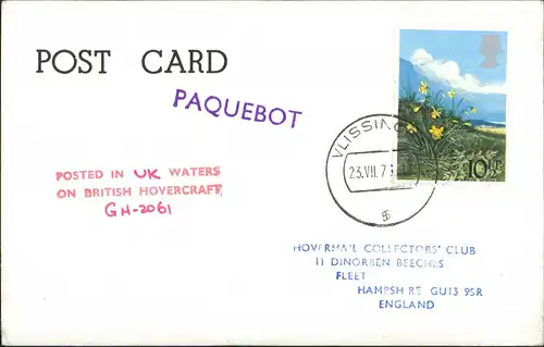 Havendienst ROTTERDAM  Schiffspost  PAQUEBOT-Stempel Stempel British-Hovercraft