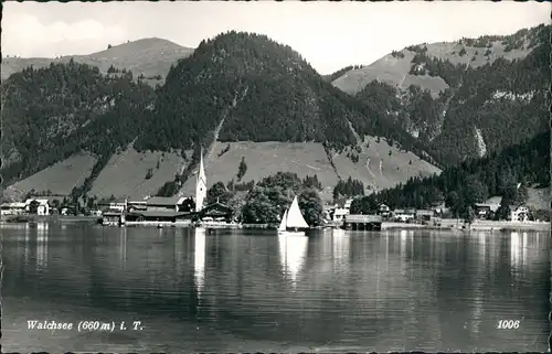 Ansichtskarte Walchsee Stadt - Segelboote 1959