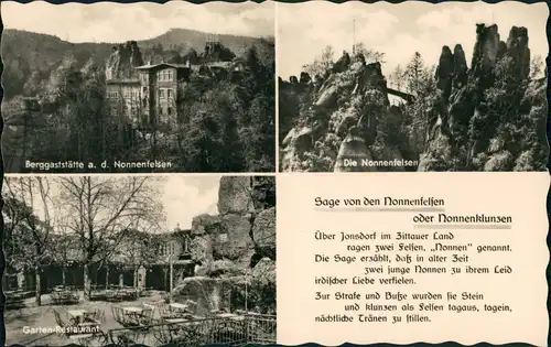 Ansichtskarte Jonsdorf 3 Bild Nonnenfelsen, Berggaststätte 1956