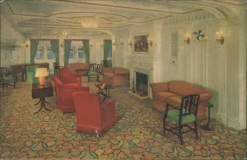 Ansichtskarte  Südamerika-Linie Dampfer - Salon 1928